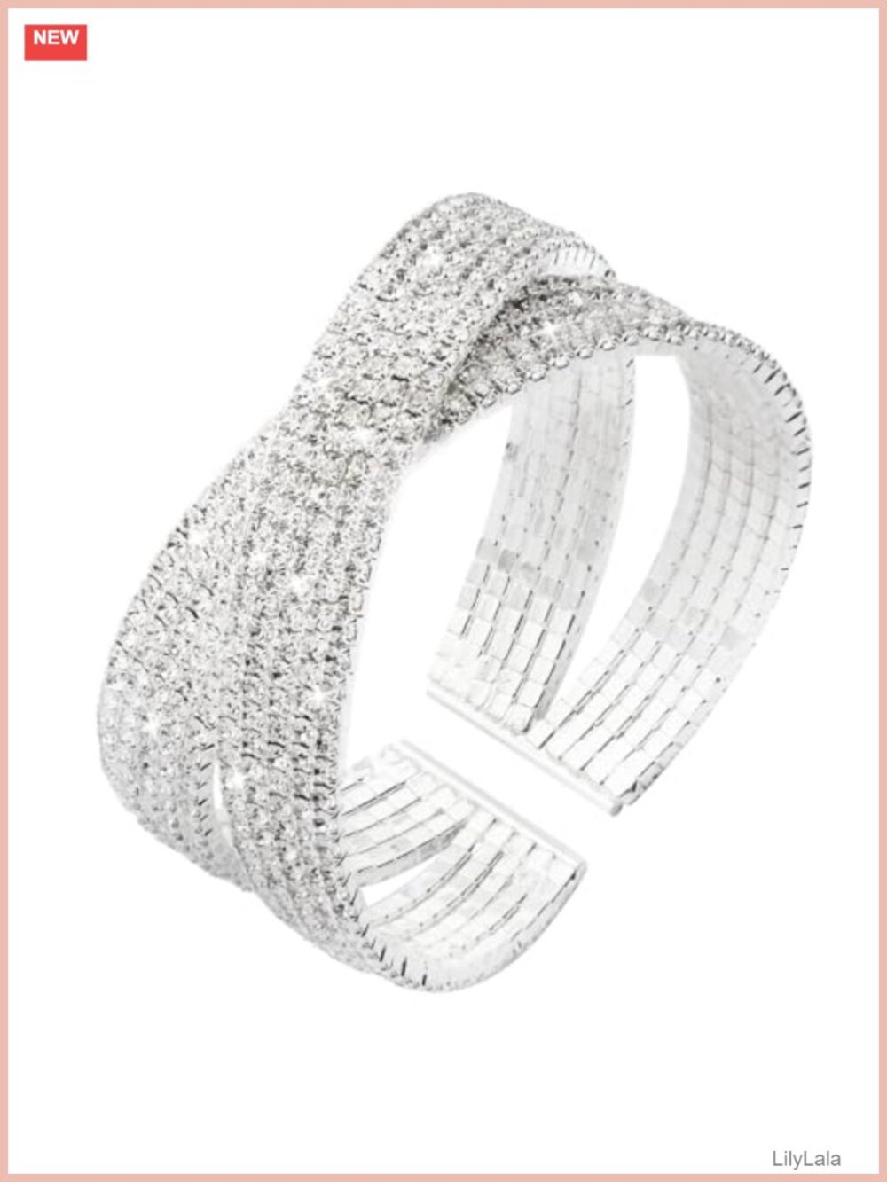 Multilayer Rhinestone Cuff Bracelet Bridal Jewelry for Prom Wedding